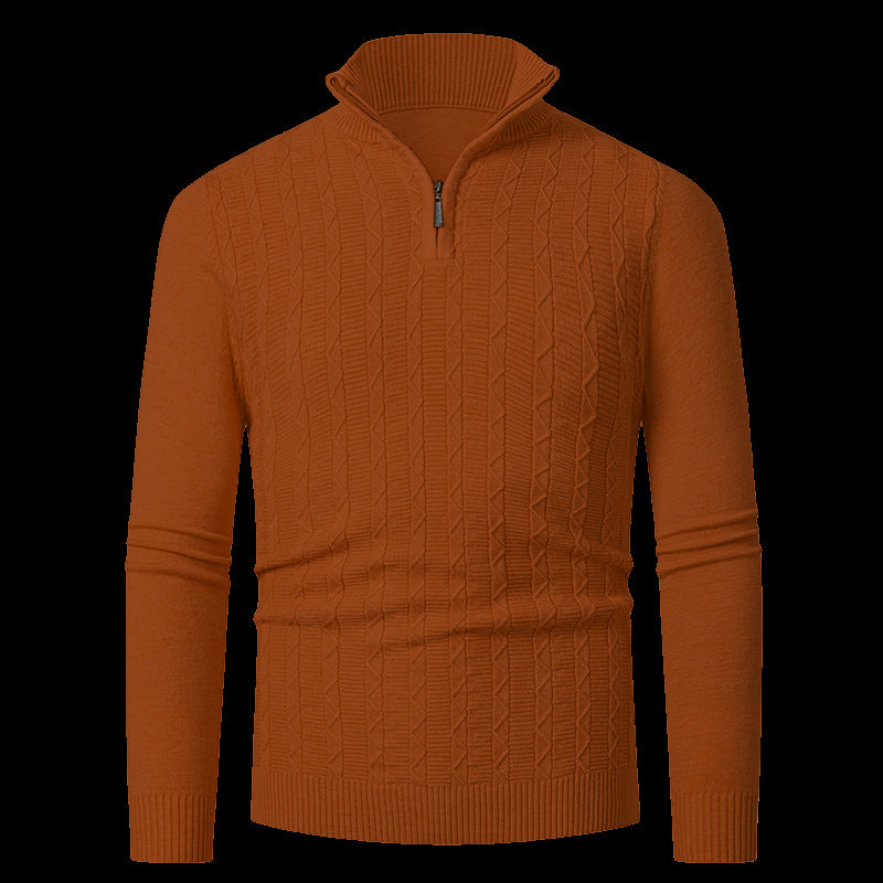 Knitted sweater for men with modern collar and zipper Lune London
