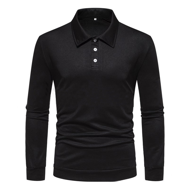 Long sleeve polo shirt for men in breathable fabric with modern button details Lune London