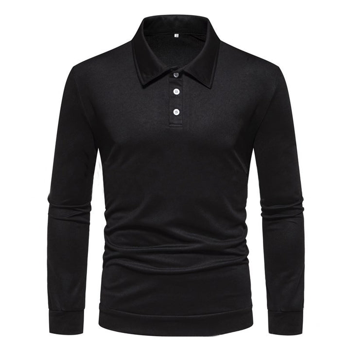 Long sleeve polo shirt for men in breathable fabric with modern button details Lune London