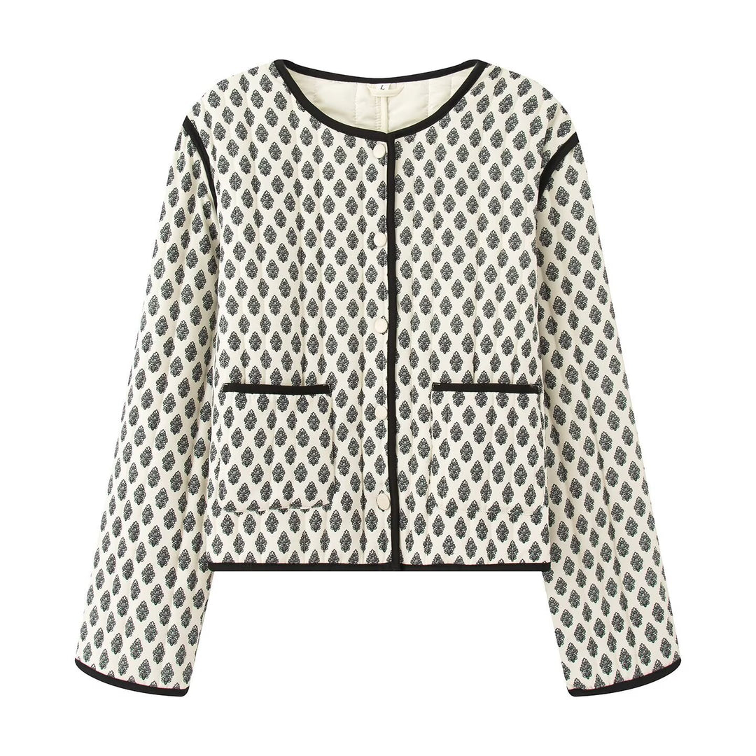 Ladies Elegant Blazer with Chic Floral Pattern and Style