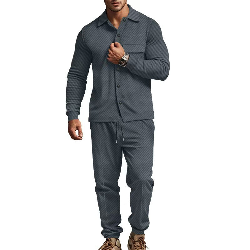 Comfortable leisure set for men with classic shirt and elastic joggers Lune London