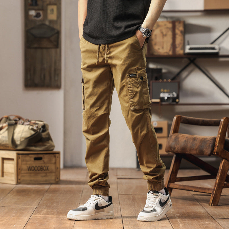 Pantalon cargo robuste pour hommes avec taille élastique et poches pratiques Lune London