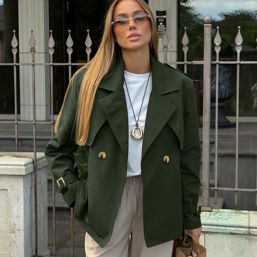 Elegant trench coat for women with belt and wide collar Lune London