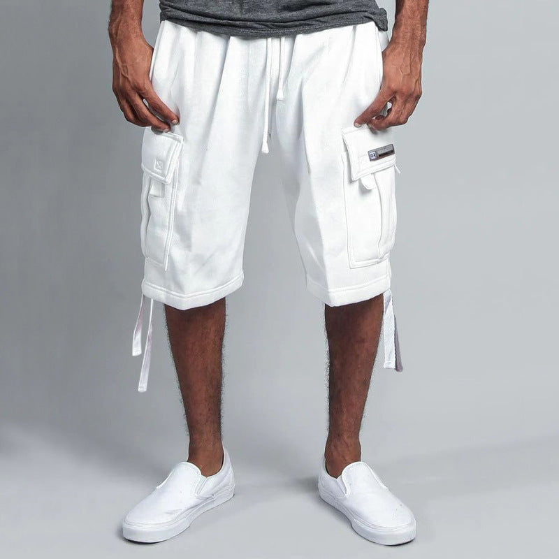 Men's cargo shorts with multiple practical pockets and an elastic waistband Lune London