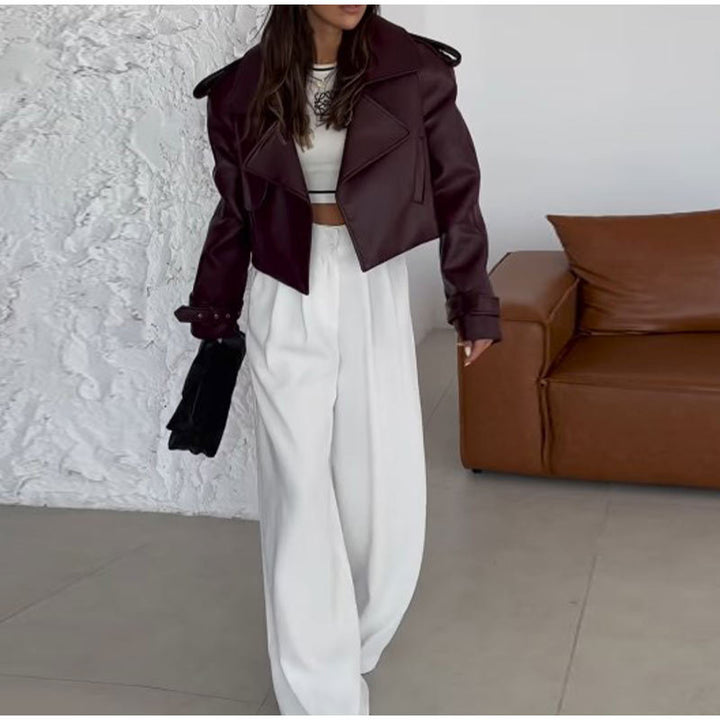 Trend leather biker jacket for women with oversized cut Lune London