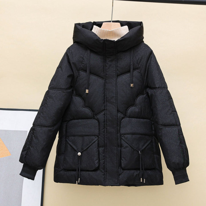 Women's Padded Winter Jacket with Hood and Heart Details Lune London