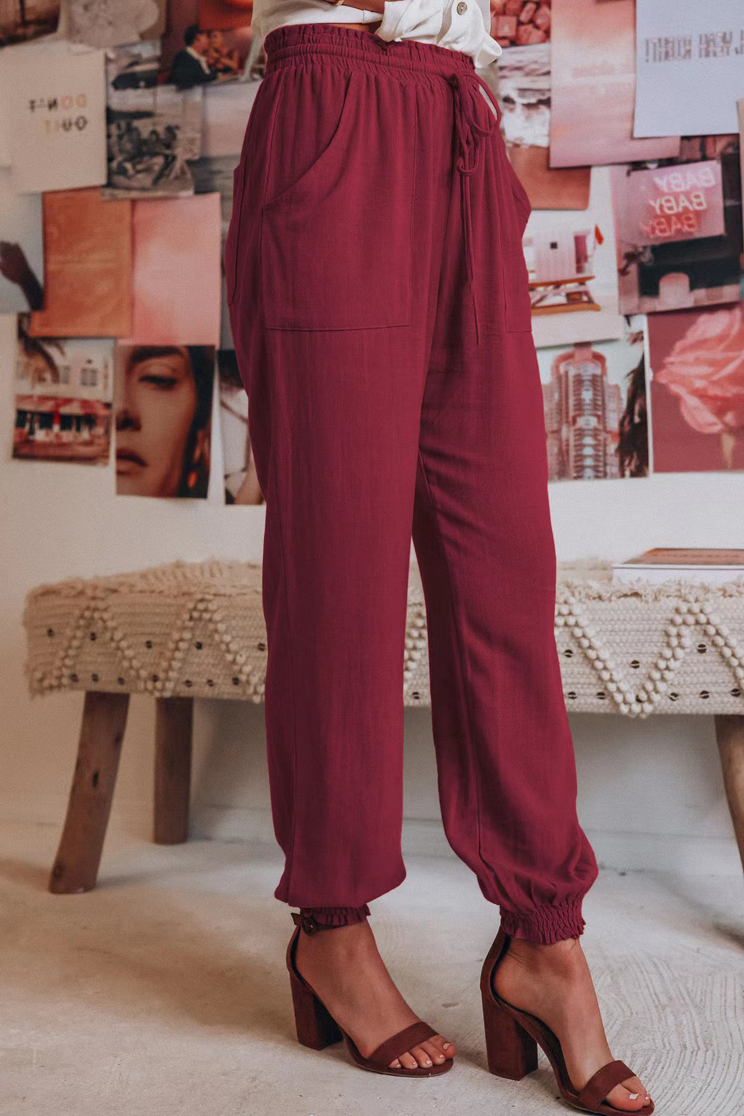 Ladies Light, elastic Jogging Pants with practical pockets Lune London