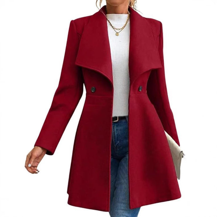 Women's transitional coat with large lapels and double-breasted buttons Lune London