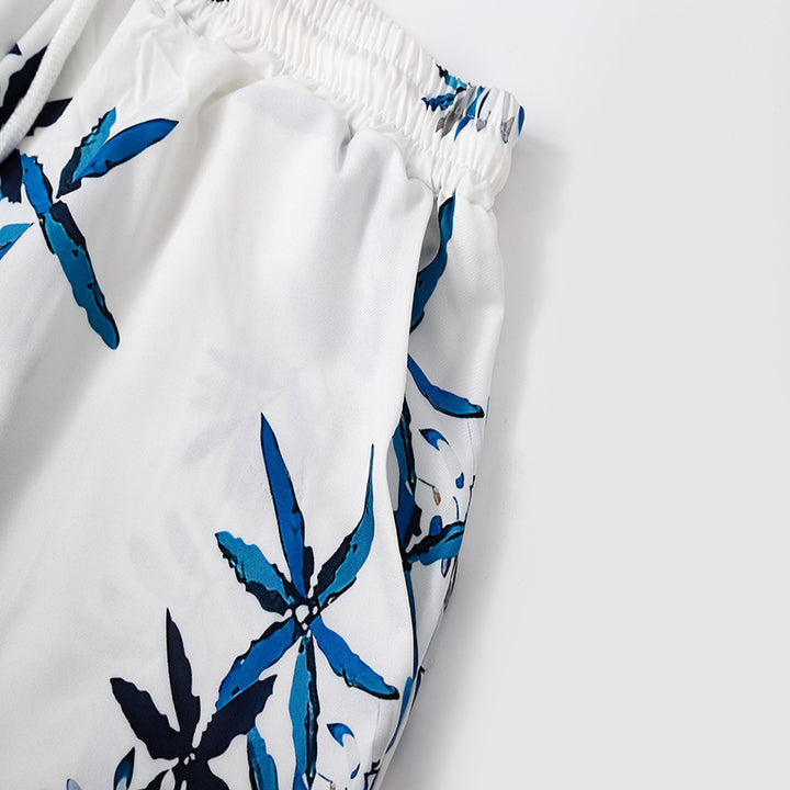 Men's holiday overalls with a floral design and a relaxed fit Lune London
