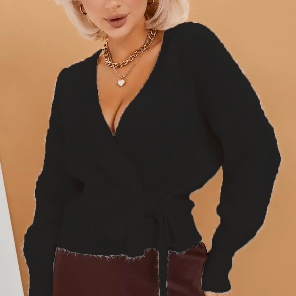 Cardigan femme à enfiler avec un décolleté en V flatteur et une coupe confortable Chic & Stil