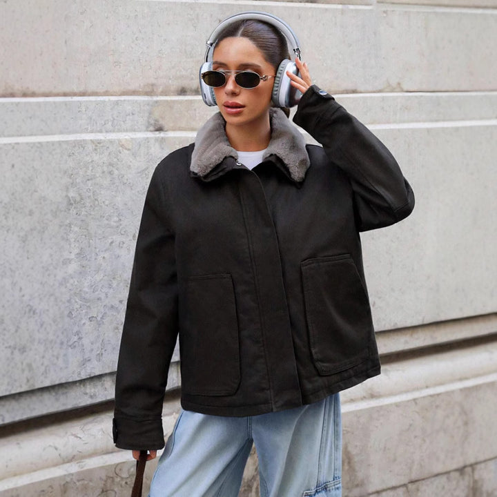 Oversized winter jacket for women with cozy collar Lune London