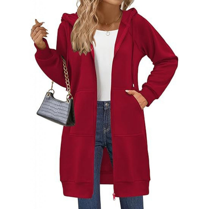 Fashion hooded jacket for women with side pockets and zipper Lune London