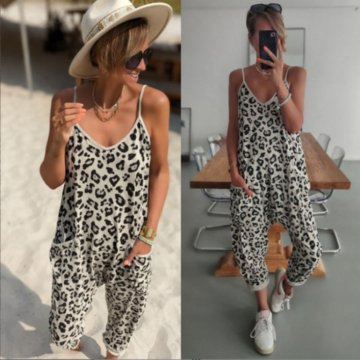 Ladies lounge jumpsuit leopard pattern Lune London