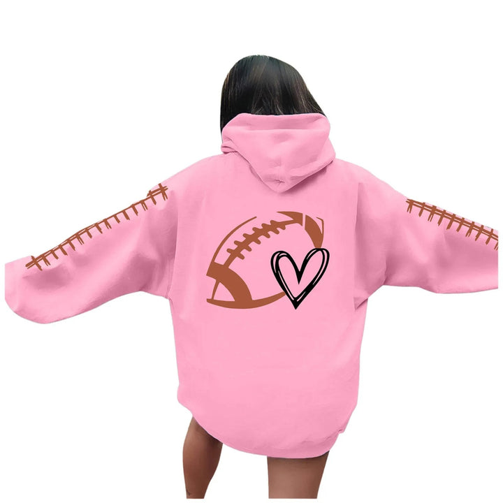 Sweat à capuche pour femmes avec motif de football créatif et coupe décontractée Chic & Stil