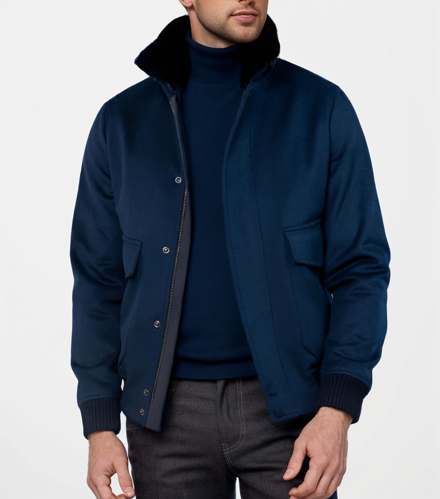 Elegant transitional jacket for men with a soft collar and practical side pockets Lune London