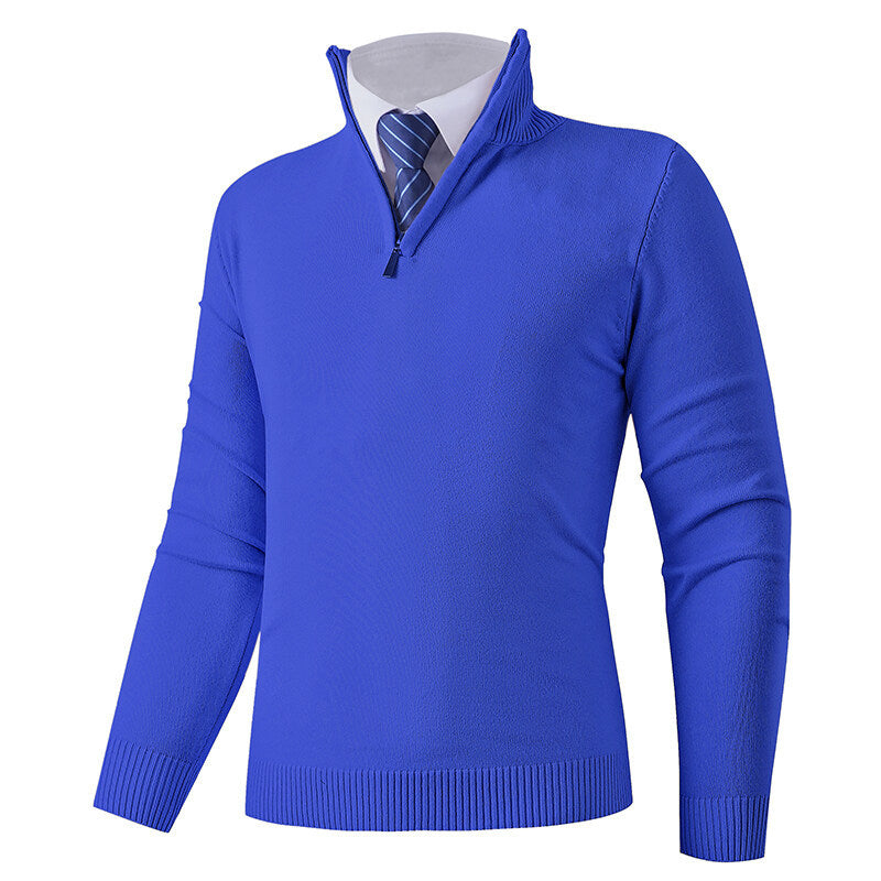 Men's knit sweater with modern zipper and elastic hem Lune London