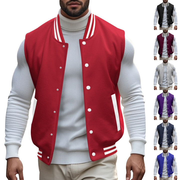 Casual men's cardigan with a sporty style featuring a snap button closure and side insertion pockets Lune London