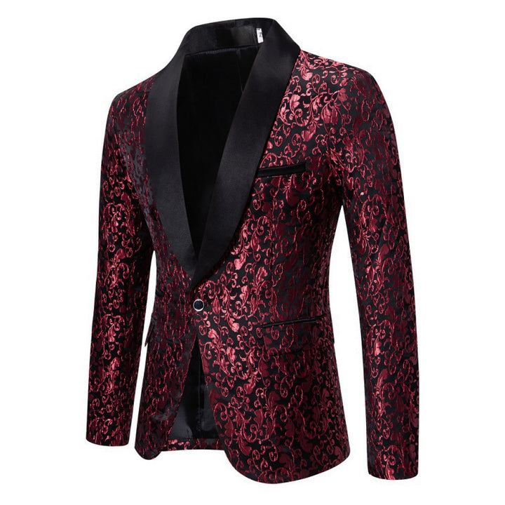 Veste de smoking de luxe pour hommes avec motif jacquard floral Lune London