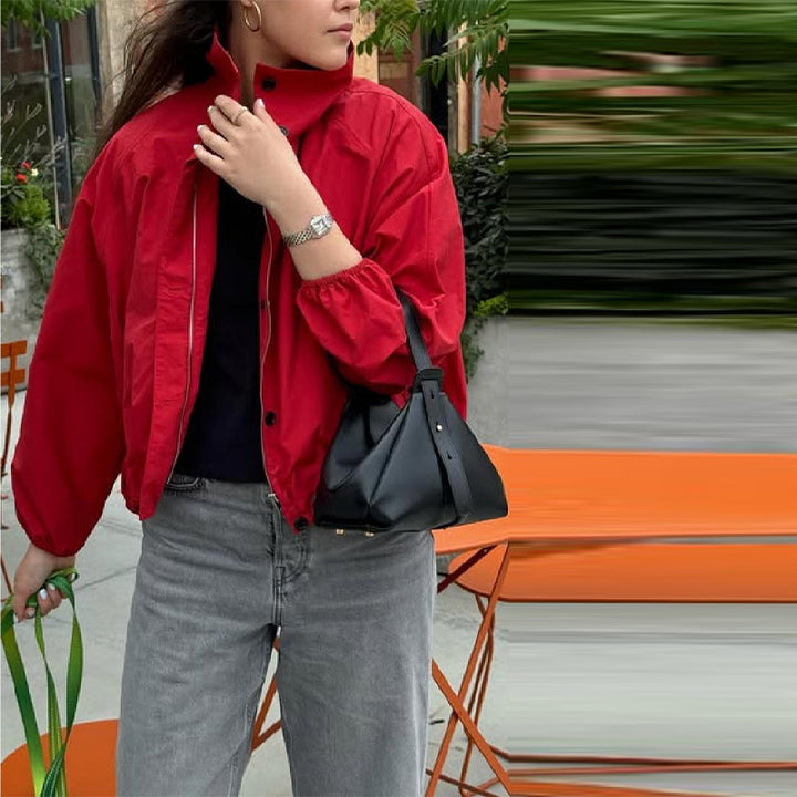 Ladies stylish outdoor jacket with high collar Lune London