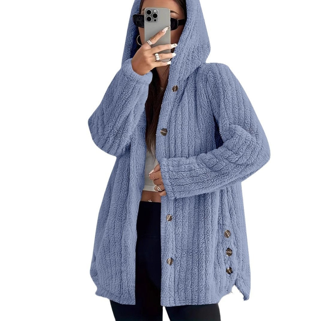 Soft fleece hooded jacket for women Lune London