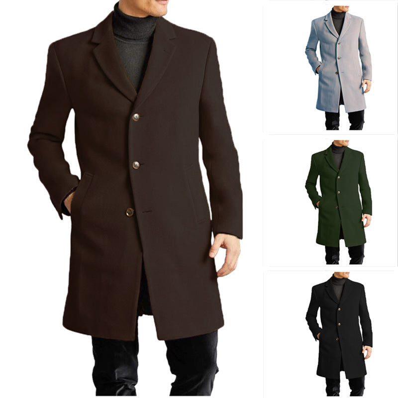 Elegant long coat for men with a modern cut and practical pockets Lune London