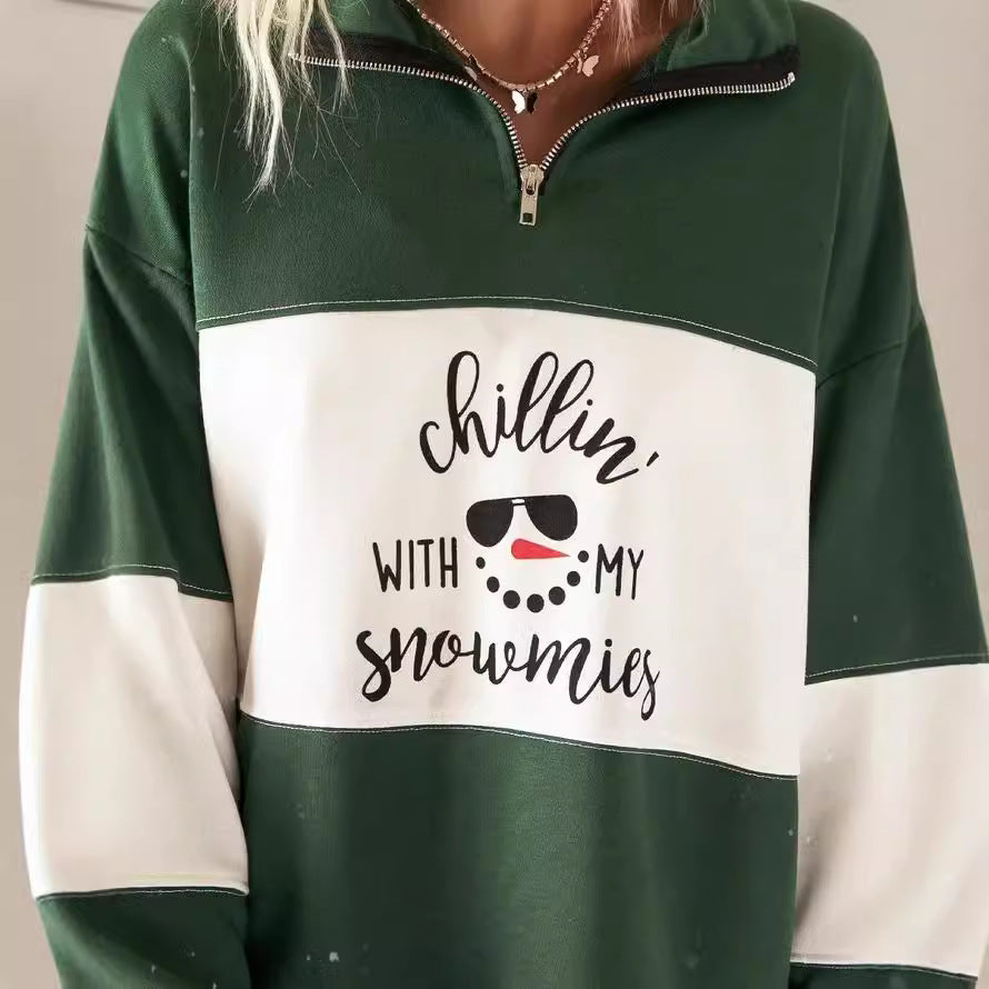 Women's sweatshirt with high collar and playful graphic print Lune London