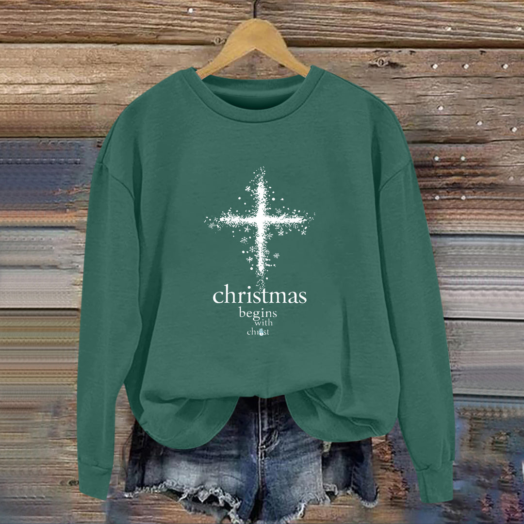 Sweat-shirt pour femmes avec motif chrétien et doublure intérieure douce Chic & Stil