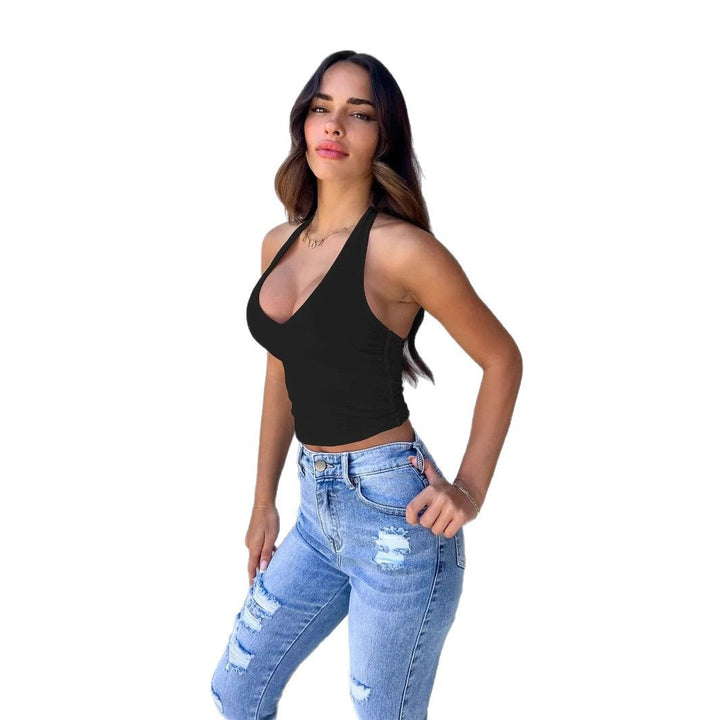 Women's one-sided cross-cut halter top Lune London
