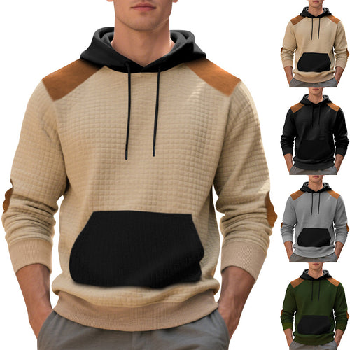 Men's Structured Fabric Hoodie with Contrast Details Lune London