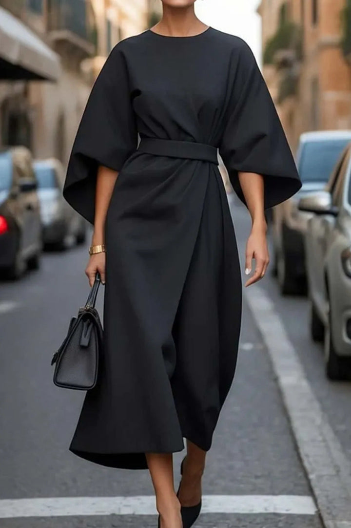 Elegant maxi dress for women with balloon sleeves and fitted cut Lune London