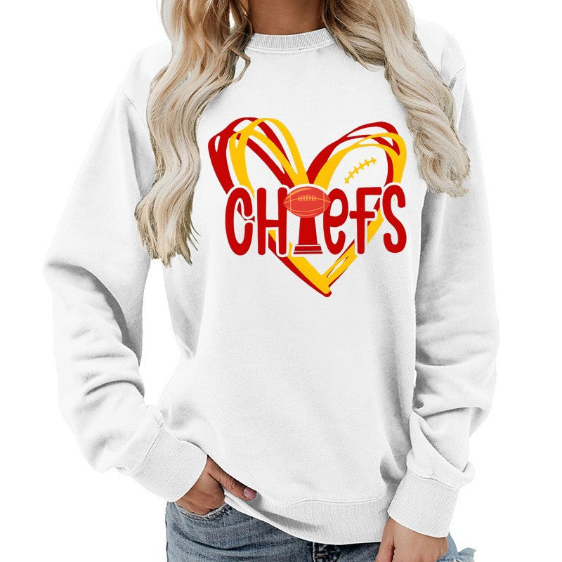 Sweat-shirt pour femmes avec design de cœur et graphiques sportifs créatifs Chic & Stil