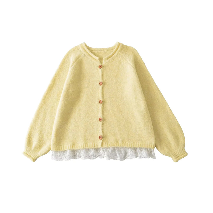 Ladies Elegant Knitted Vest with Lace and Chic Button Detail and Style