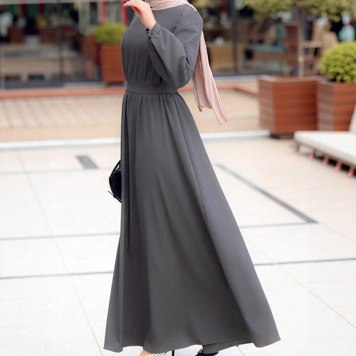 Maxi dress for women with elastic waistband and long sleeves Lune London