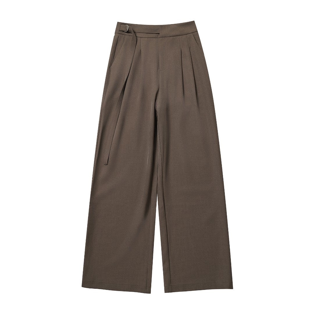 High-waisted wide-leg trousers for women with elegant pleat Lune London