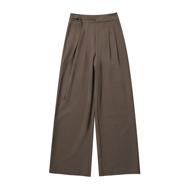 High-waisted wide-leg trousers for women with elegant pleat Lune London