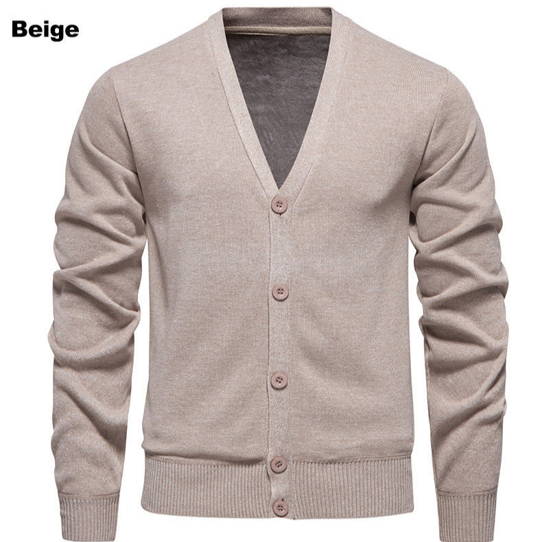 Men's Cozy Cardigan with V-Neck and Button Placket Lune London