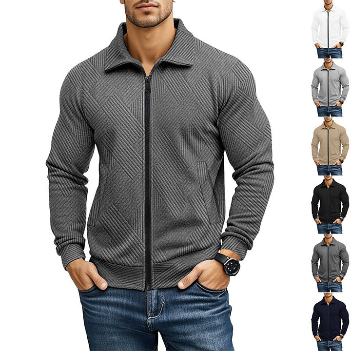 Men's knit jacket with structured design and sporty collar Lune London