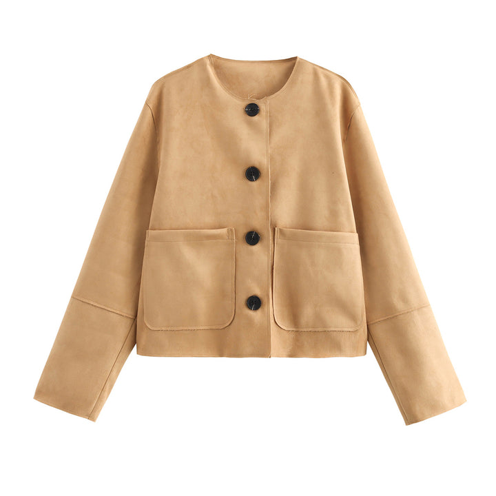 Short jacket with short sleeves for women, featuring practical pockets and elegant buttons Lune London