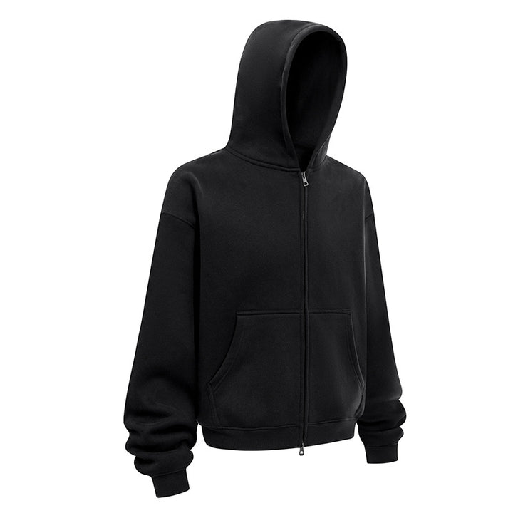 Casual hoodie jacket for women in soft fleece material with practical side pockets Lune London