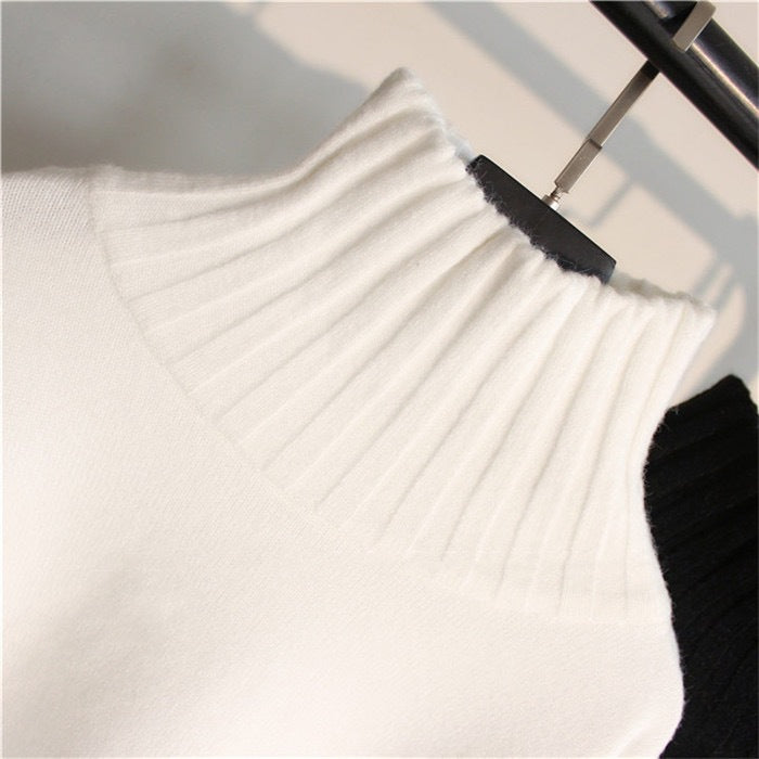 Women's turtleneck sweater with ribbed detail Lune London