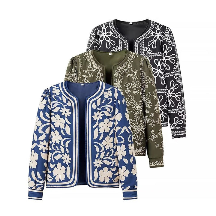 Embroidered floral jacket for women with voluminous sleeves Lune London