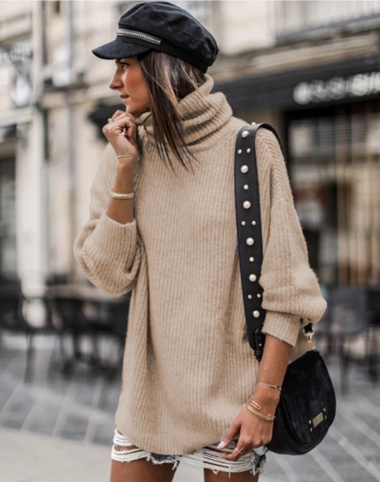 Ladies oversized trendy turtleneck sweater Lune London