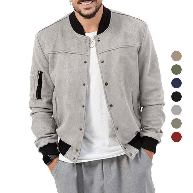 Trendy bomber jacket for men with practical zip pockets and elastic cuffs Lune London