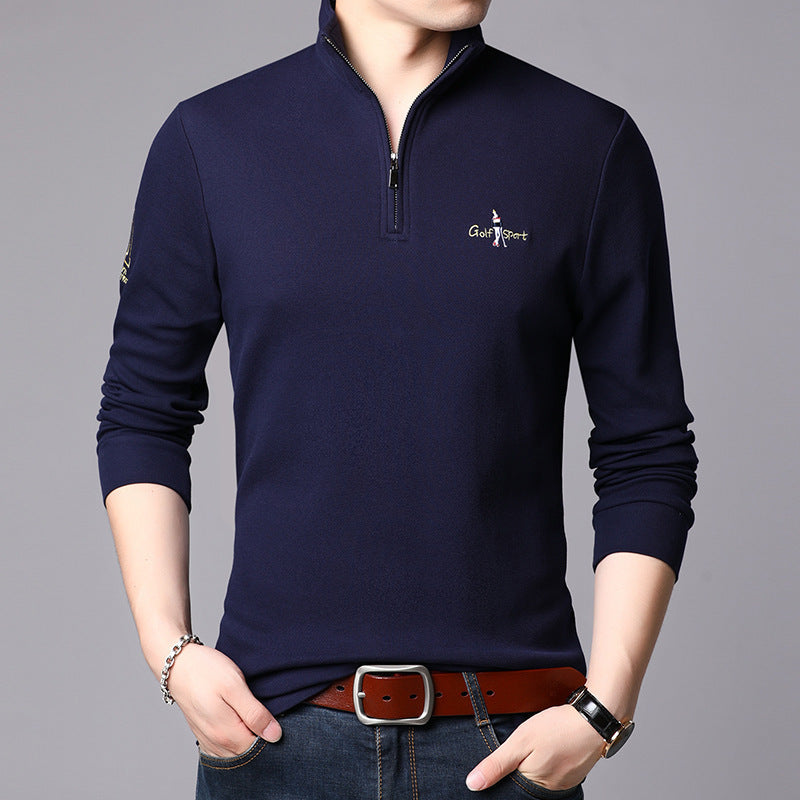 Men's high collar pullover with modern zipper and fine texture Lune London