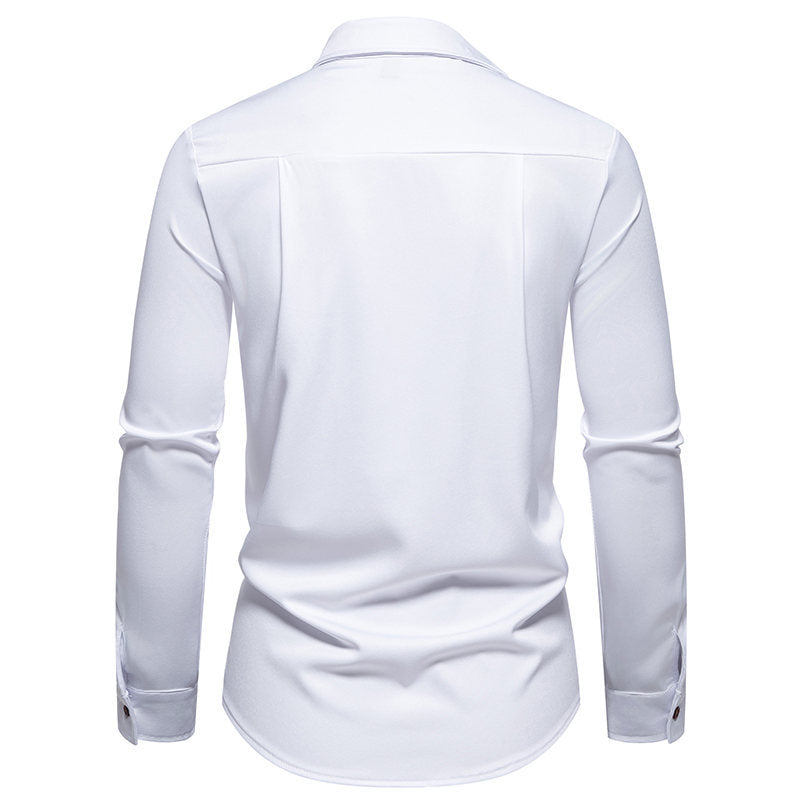 Long sleeve shirt for men with innovative collar and asymmetrical design Lune London