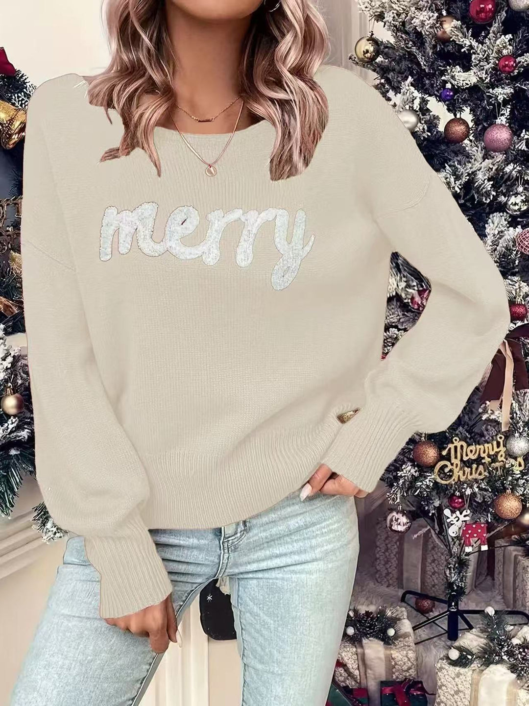Ladies festive sweater with festive inscription Lune London