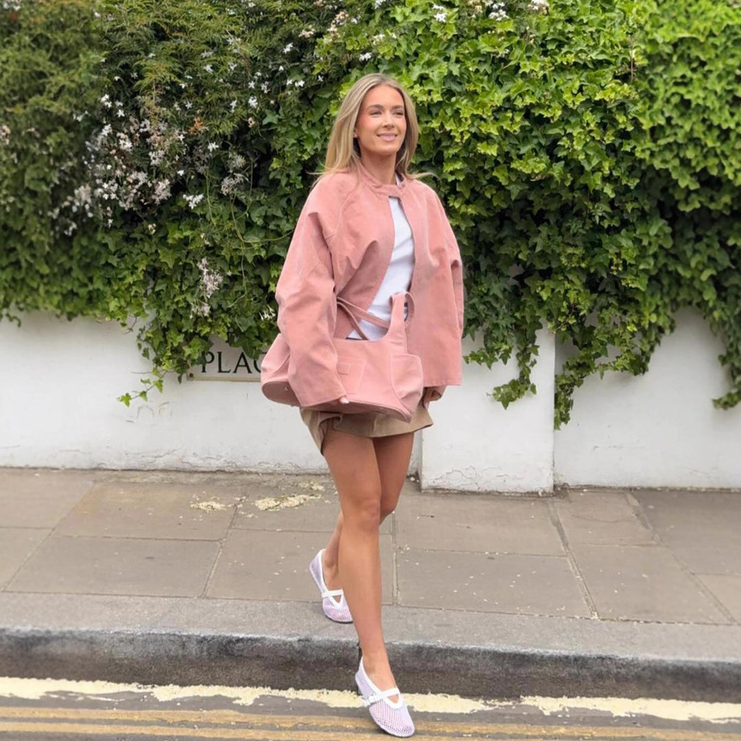 Lune London oversized casual women's jacket with high collar