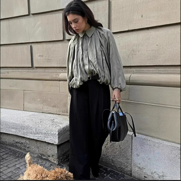 Ladies elegant and breathable blouse with ruffle details Lune London
