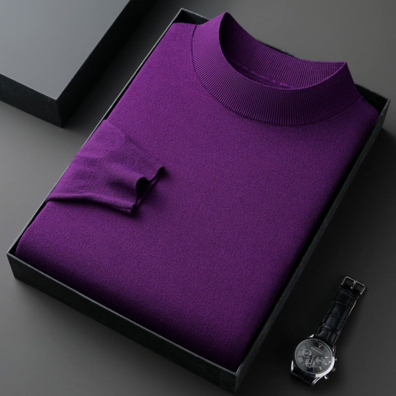 Elegant men's sweater with round neck in fine cotton blend Lune London