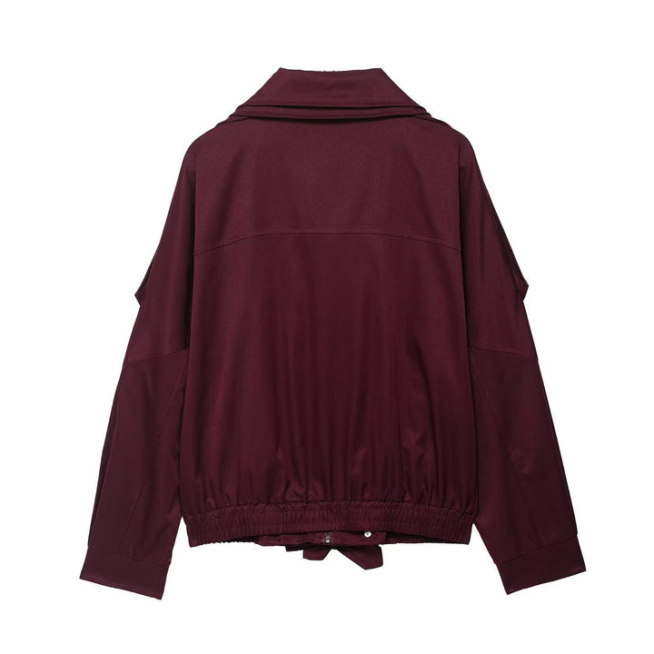 Casual windbreaker jacket for women with drawstring waist and high collar Lune London